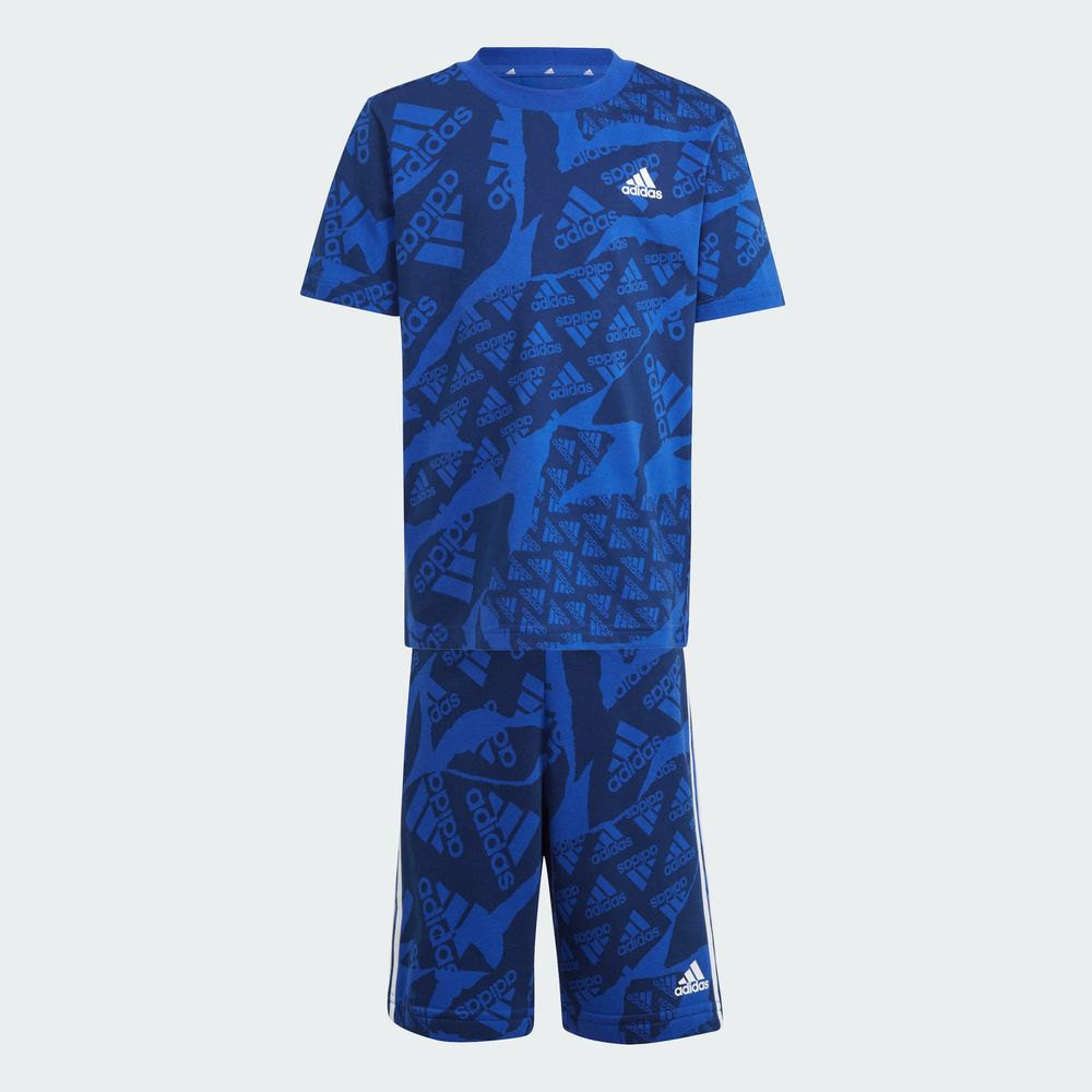 Foto 4 pulgar | Playera Essentials Allover Print Adidas Azul Niños