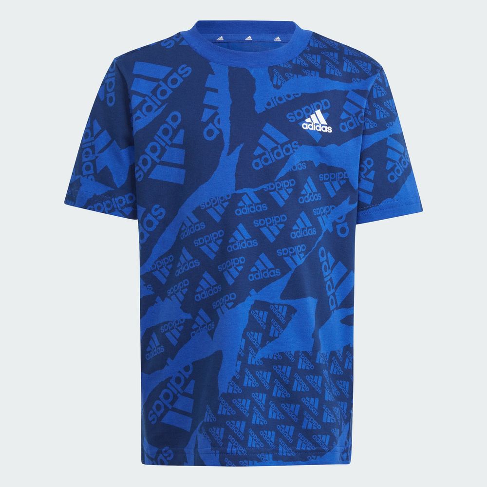Foto 6 pulgar | Playera Essentials Allover Print Adidas Azul Niños