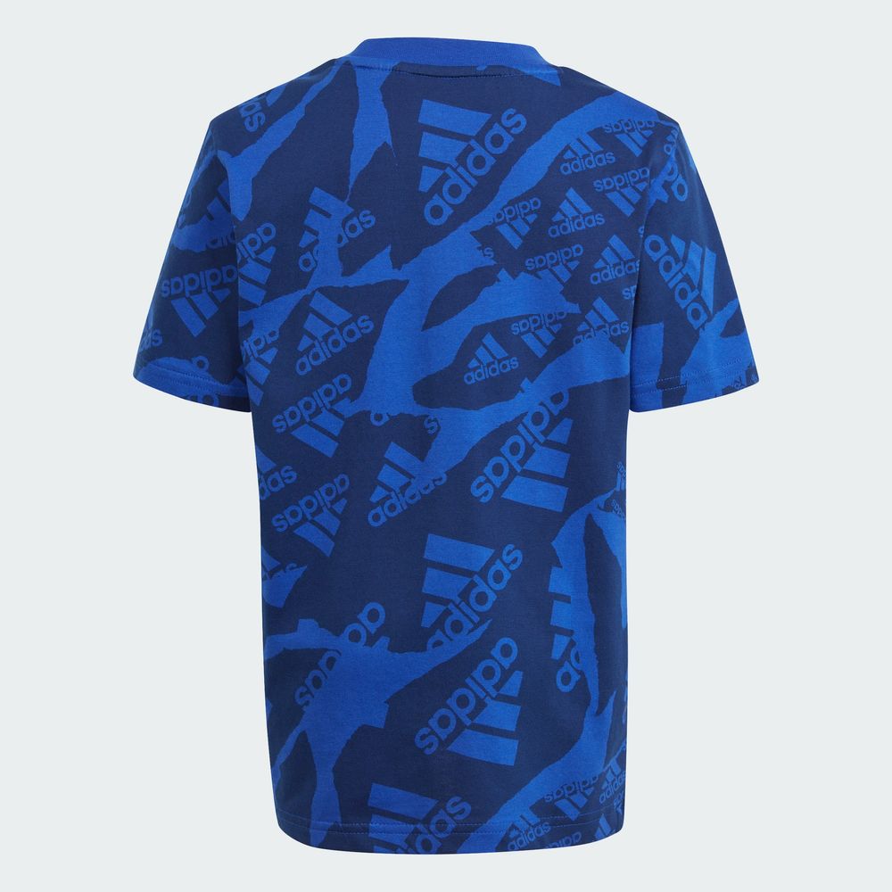 Foto 7 pulgar | Playera Essentials Allover Print Adidas Azul Niños