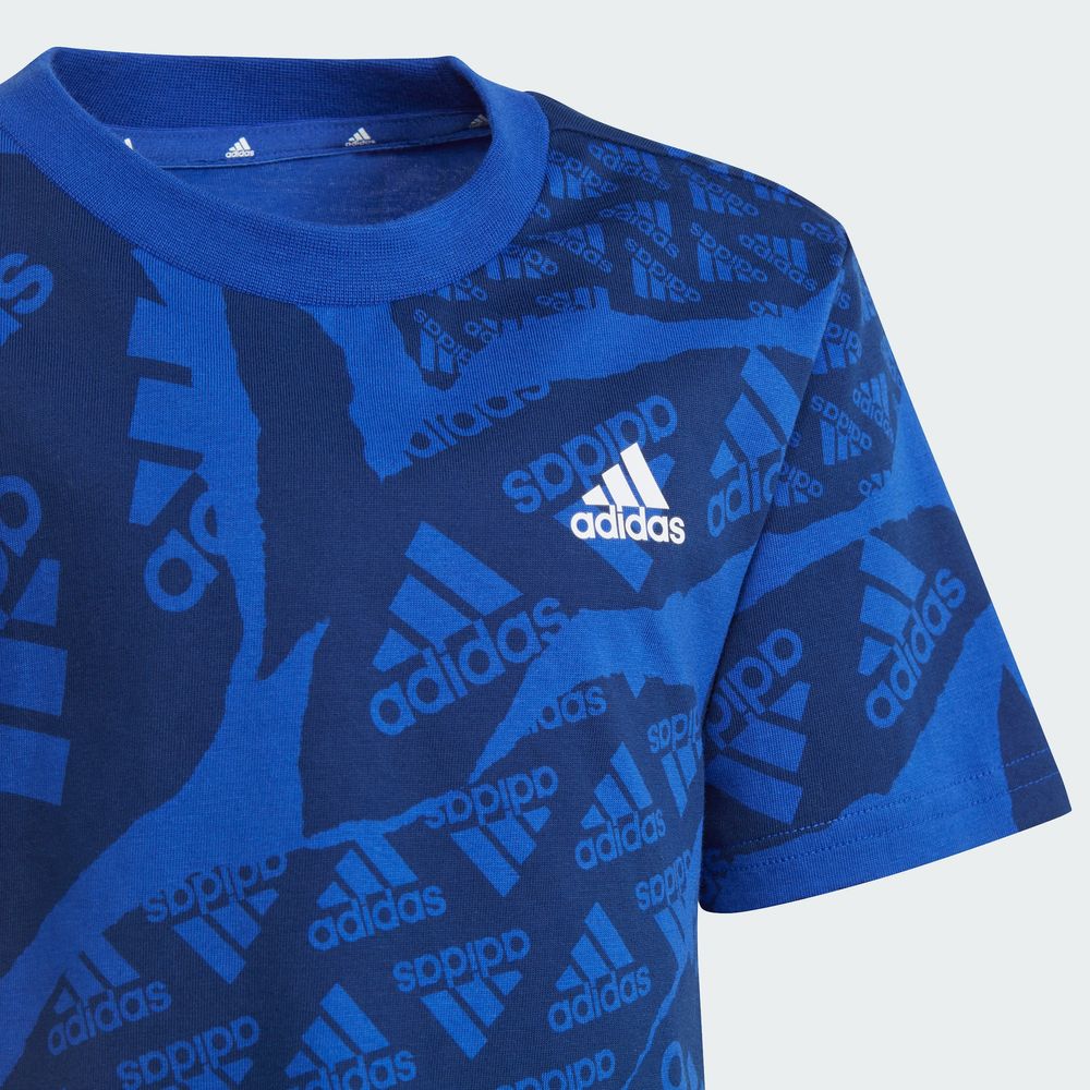 Foto 7 | Playera Essentials Allover Print Adidas Azul Niños