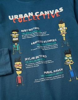 Foto 3 | Playera De Manga Larga Para Niño 'urban Canvas Turquesa Zippy