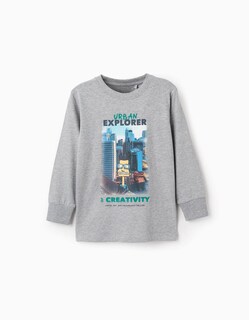 Foto 1 | Playera De Manga Larga Para Niño 'urban Explorer Gris Zippy