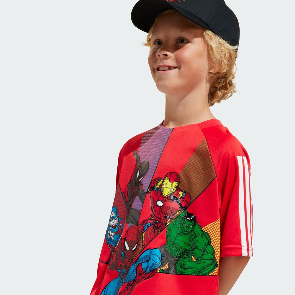 Foto 9 pulgar | Playera Adidas X Marvel Spider-man Kids Adidas Rojo Niños