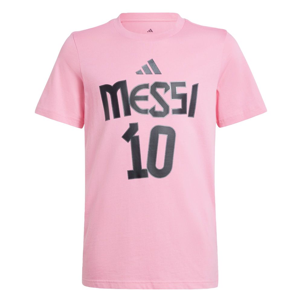Playera Messi Nombre Y Número Estampada Niños Adidas Rosa Niños