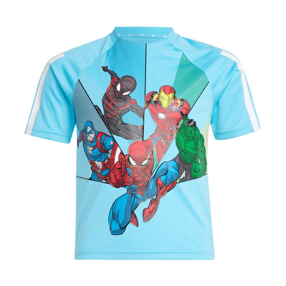 Foto 2 pulgar | Playera Adidas X Marvel Spider-man Kids Adidas Azul Niños