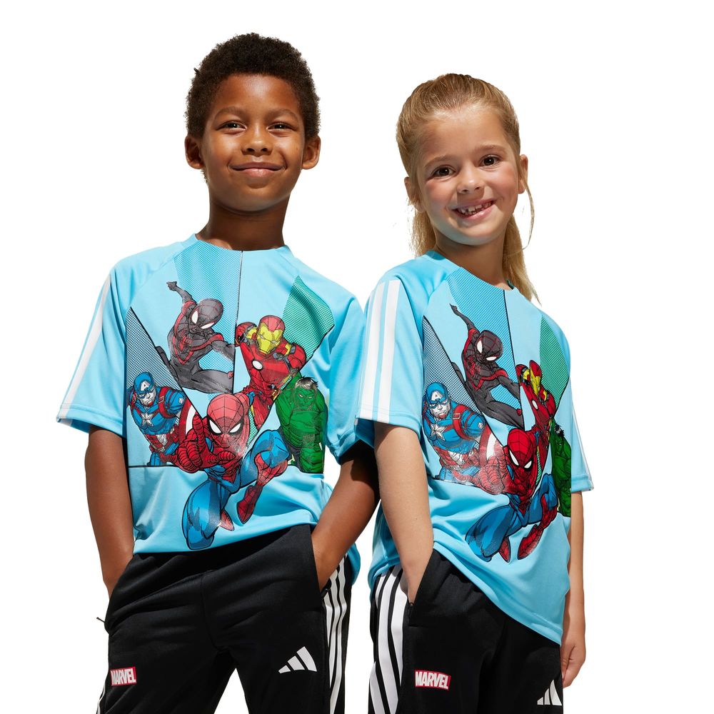 Foto 4 pulgar | Playera Adidas X Marvel Spider-man Kids Adidas Azul Niños