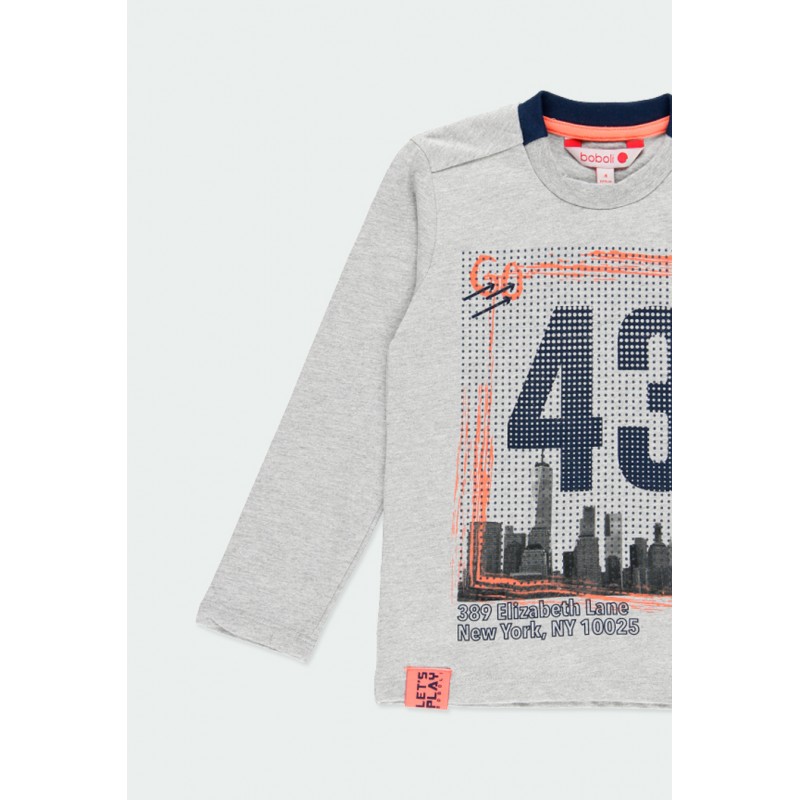 Foto 4 pulgar | Playera Gris Manga Larga “go 43” Niño Boboli
