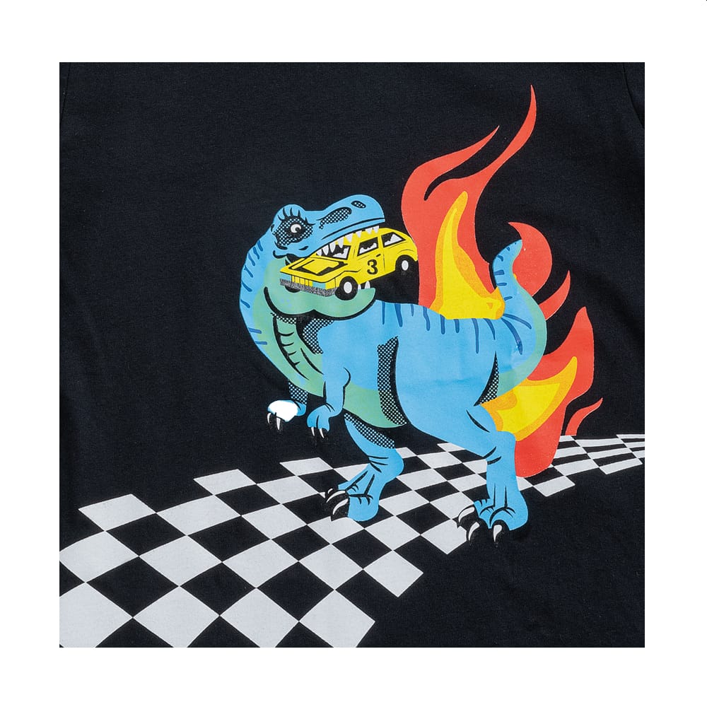 Foto 3 pulgar | Playera Audaz Para Niño De Algodón Negro Con Estampado De Dinosaurio
