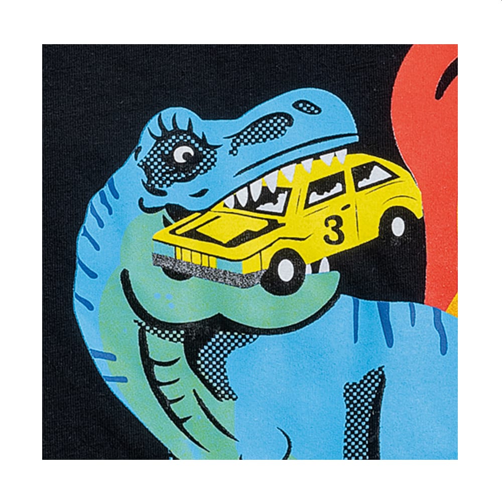 Foto 4 pulgar | Playera Audaz Para Niño De Algodón Negro Con Estampado De Dinosaurio