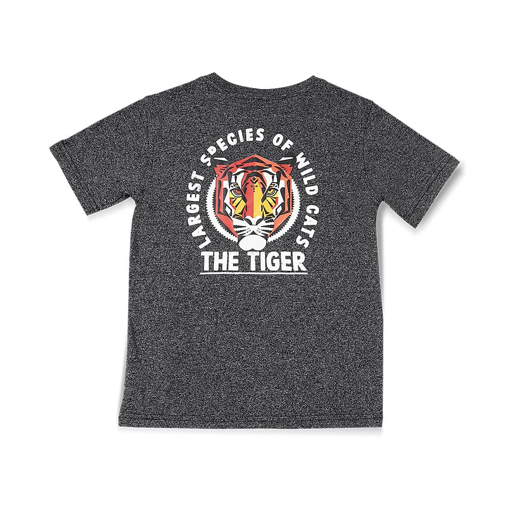 Foto 3 pulgar | Playera Audaz Para Niño De Algodón Gris Con Estampado De Tigre