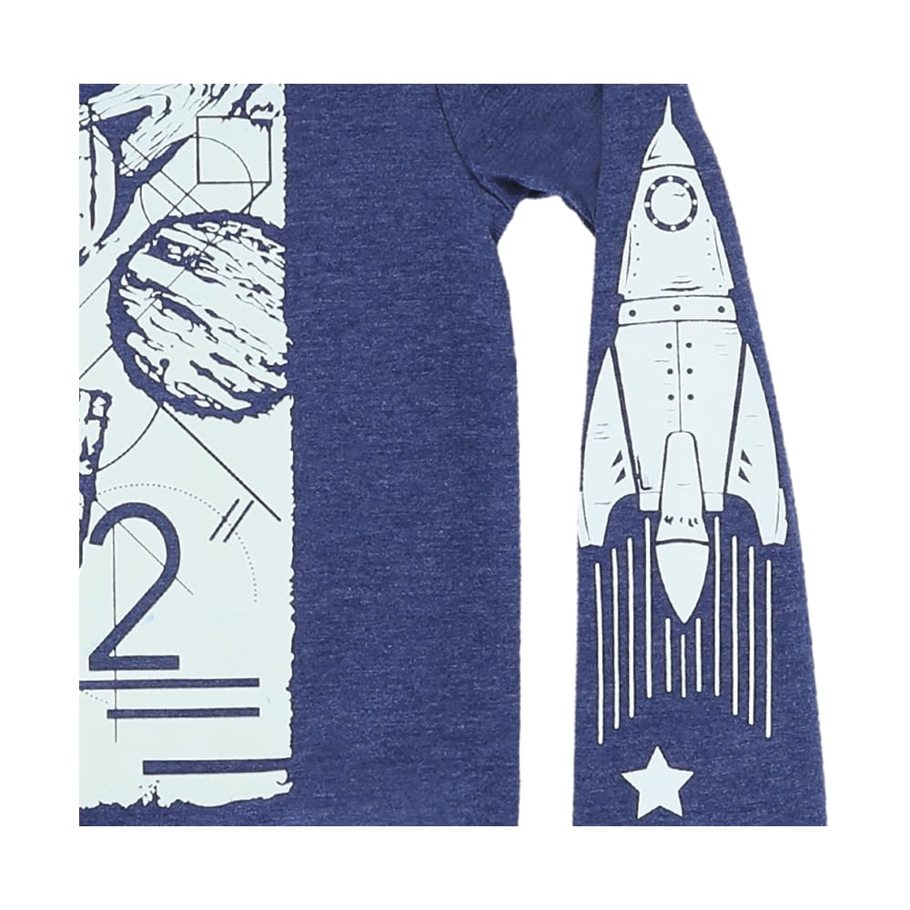 Foto 3 pulgar | Playera Audaz Para Niño De Poliéster Azul Marino Con Estampado Espacial