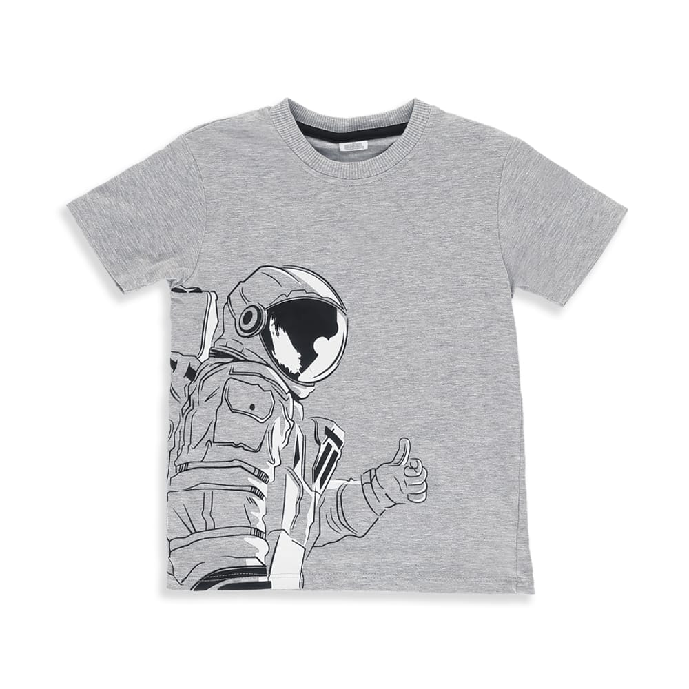 Foto 2 pulgar | Playera Audaz Para Niño De Algodón Gris Con Estampado De Astronauta