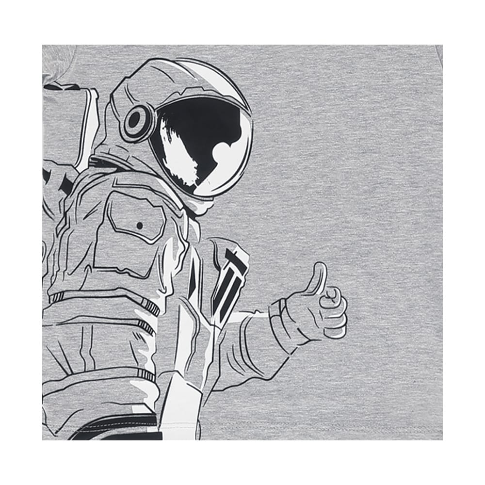 Foto 4 pulgar | Playera Audaz Para Niño De Algodón Gris Con Estampado De Astronauta