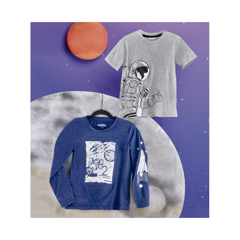 Foto 5 pulgar | Playera Audaz Para Niño De Algodón Gris Con Estampado De Astronauta