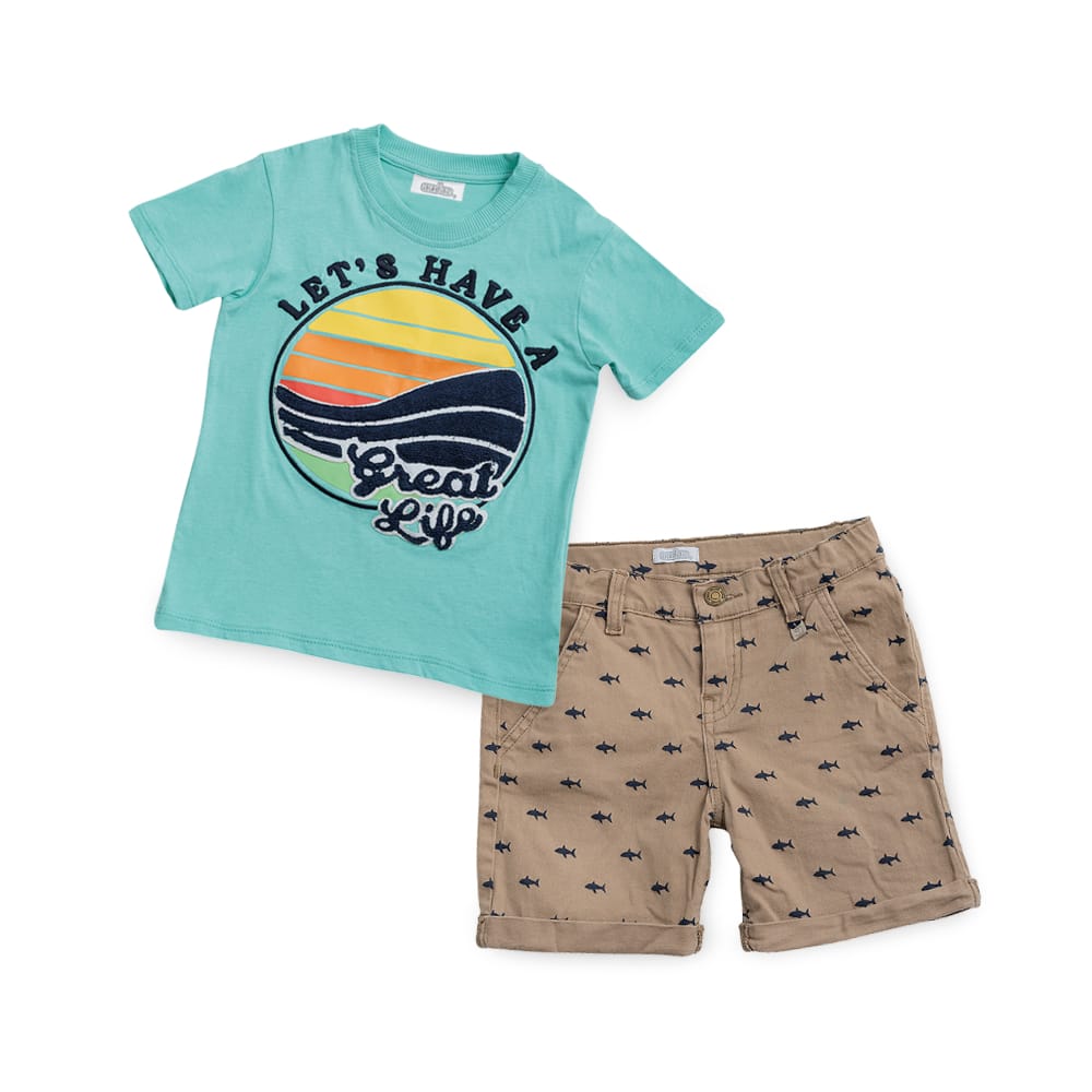 Foto 2 pulgar | Playera Audaz Para Niño De Algodón Verde Con Mensaje Bordado