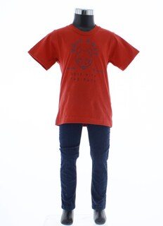Foto 5 | Playera Para Niño Chicos Olé 3335 Naranja Manga Corta