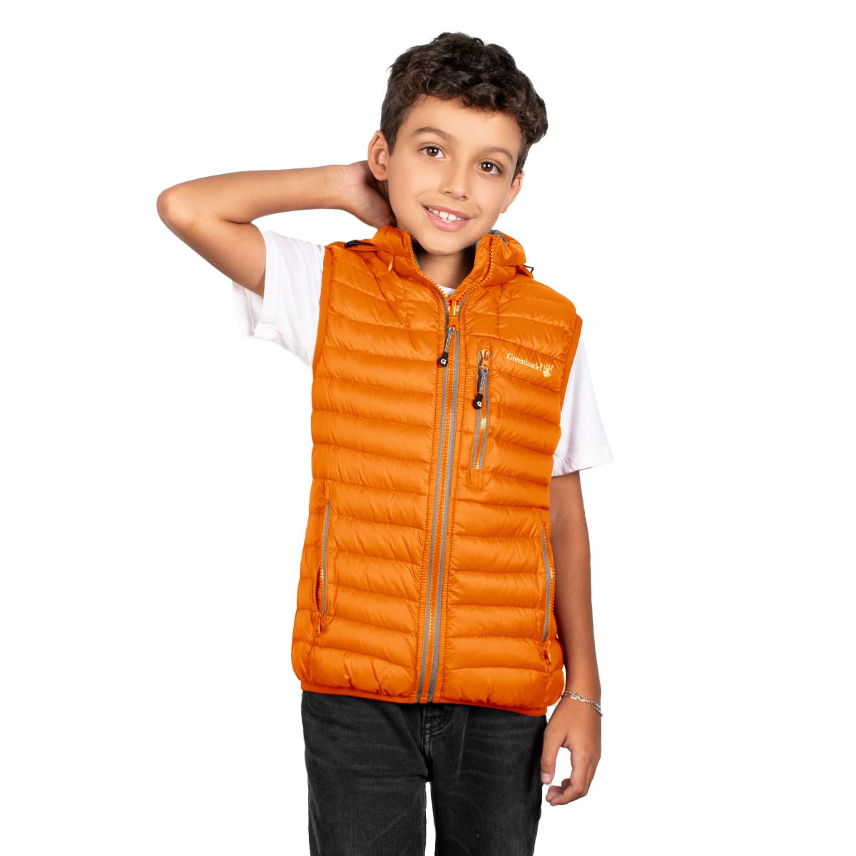 Foto 1 | Chaleco Capitonado Ligero Greenlander Niño Naranja