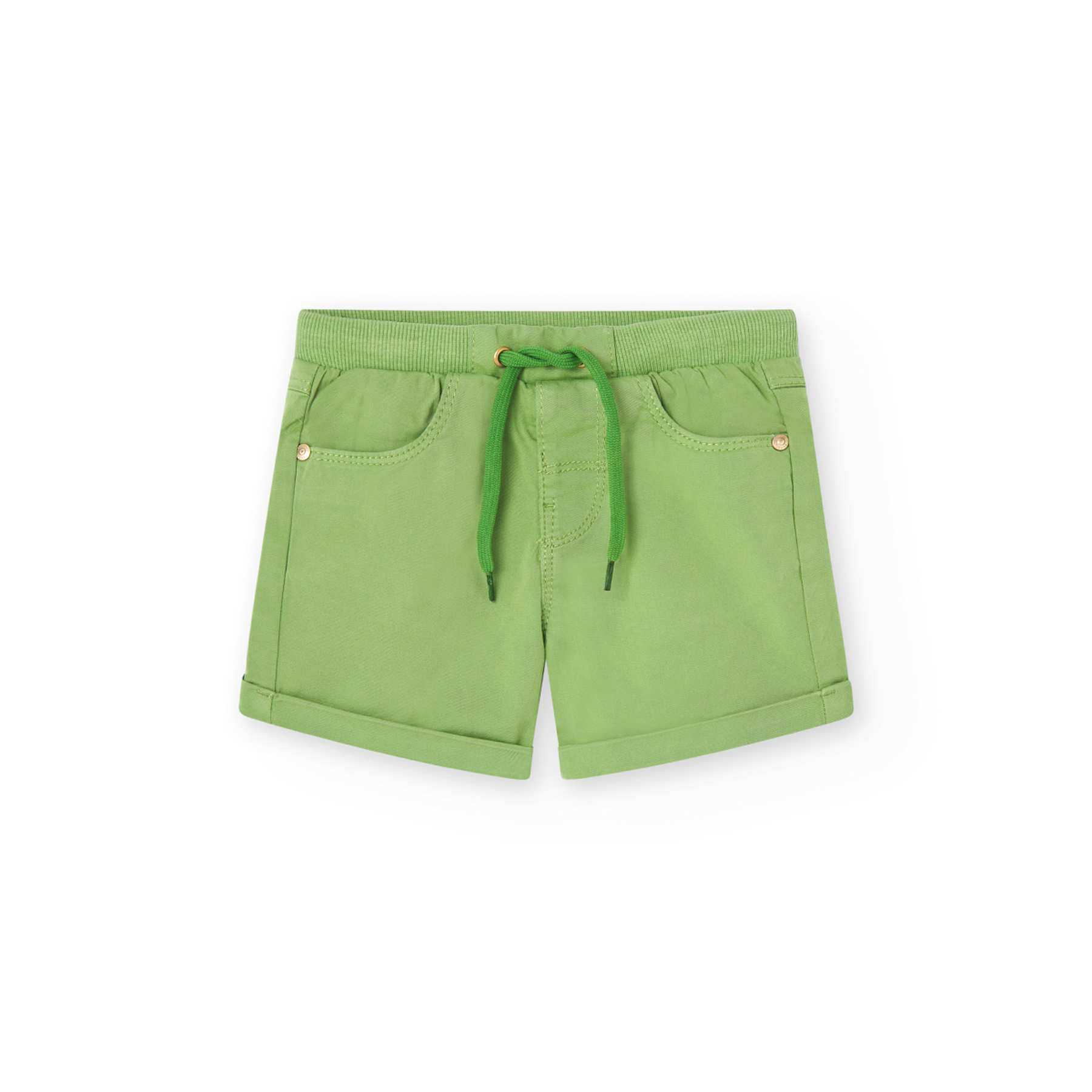 Bermuda Boboli de Gabardina Verde para Niño