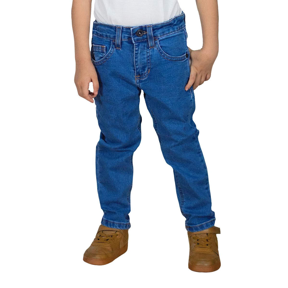 Jeans De Mezclilla Mchk 9004 Para Niño. Corte Skinny, Azul Claro