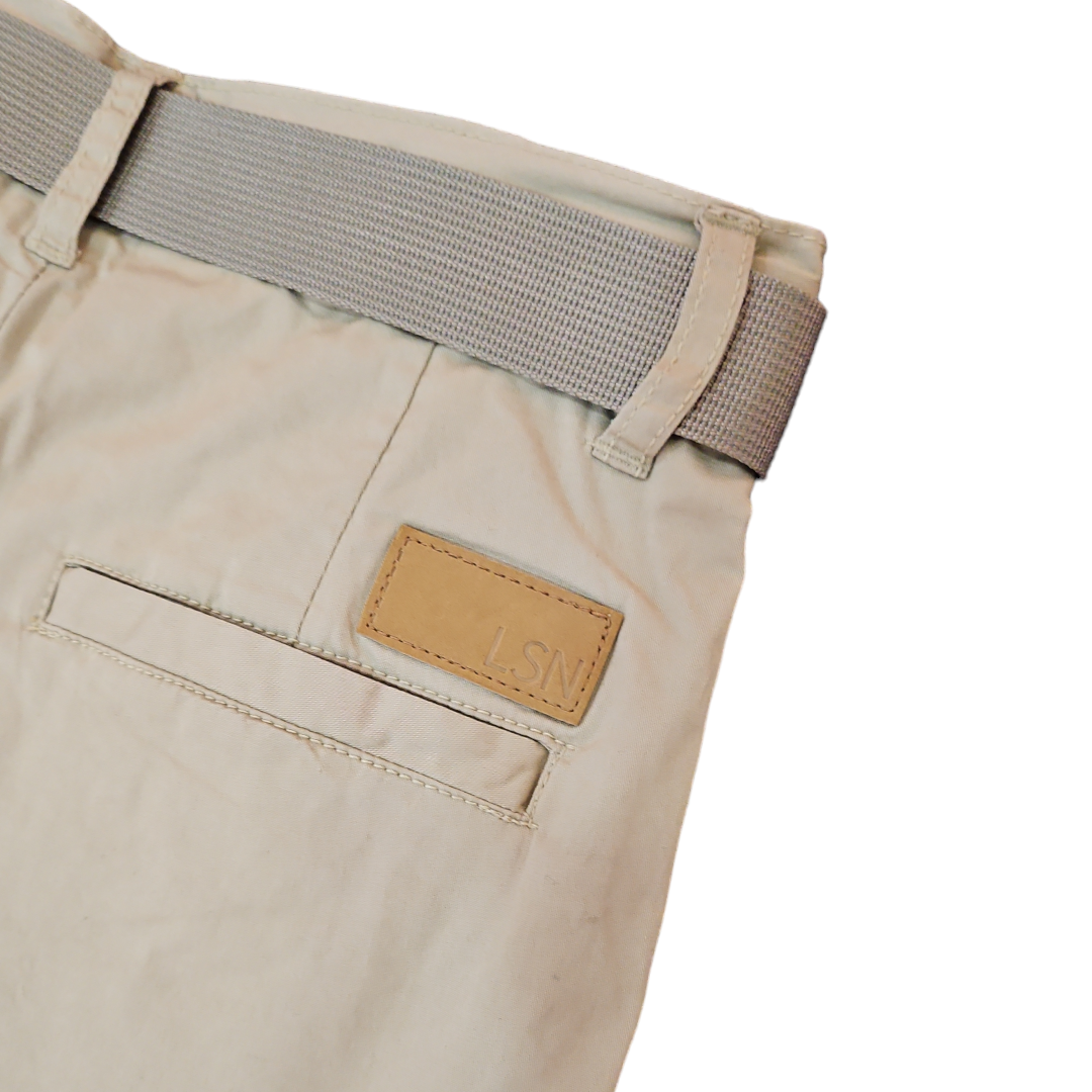 Foto 7 pulgar | Pantalón Beige Con Cinturón Para Niño Losan