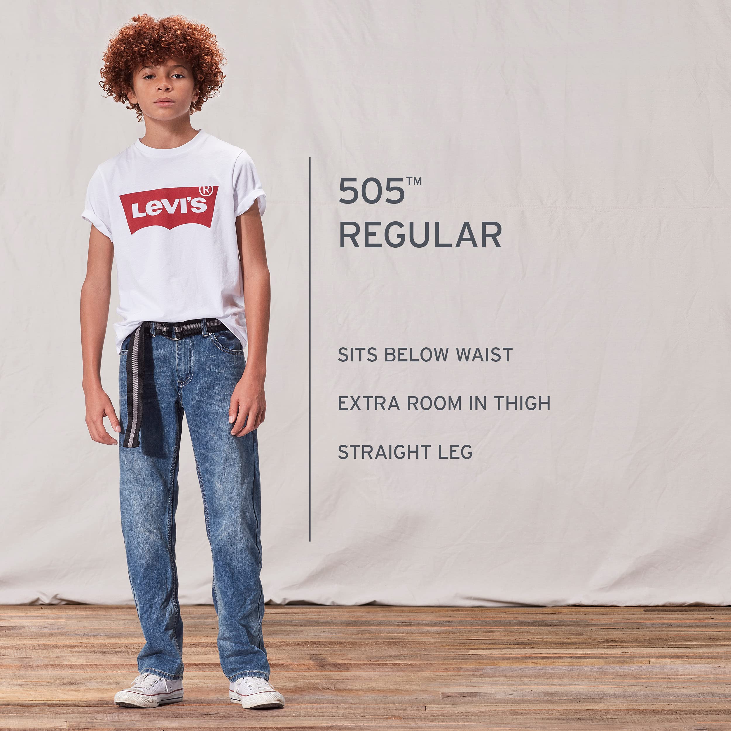 Foto 5 | Vaqueros Levi's 505 Regular Fit Roadie Para Niños, Talla 18 - Venta Internacional.