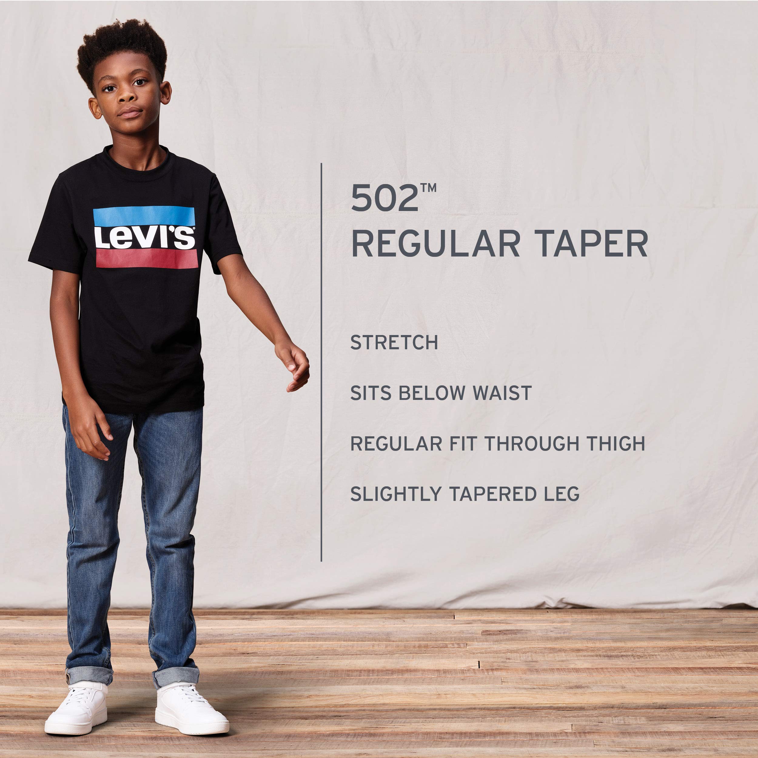 Foto 5 | Vaqueros Levi's 502 Regular Taper Fit Performance Para Niños - Venta Internacional.