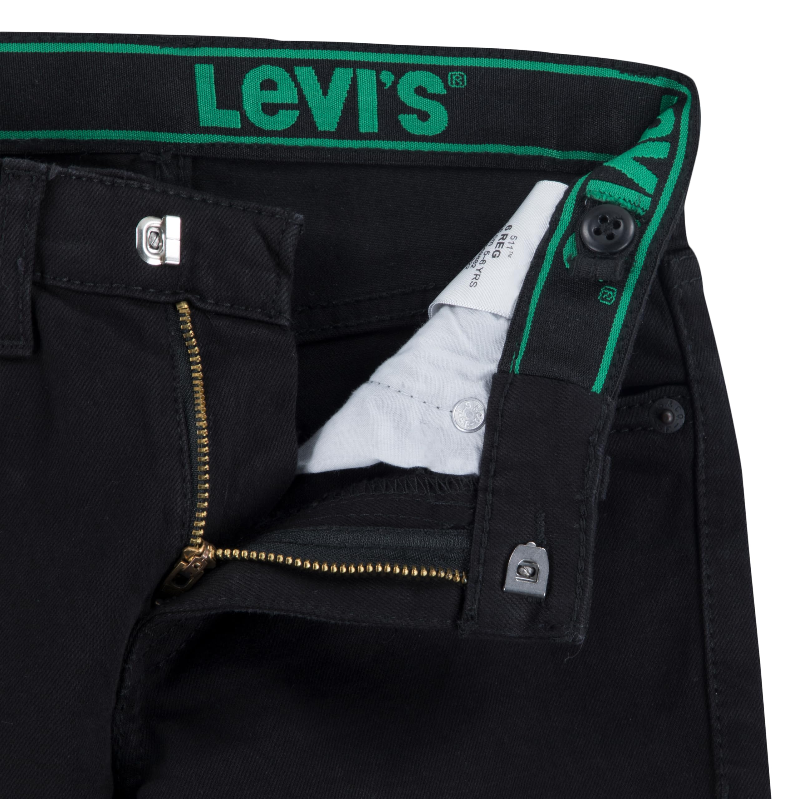 Foto 2 | Vaqueros Levi's 511 Slim Fit Performance Para Niños Negros De 6 Años - Venta Internacional.