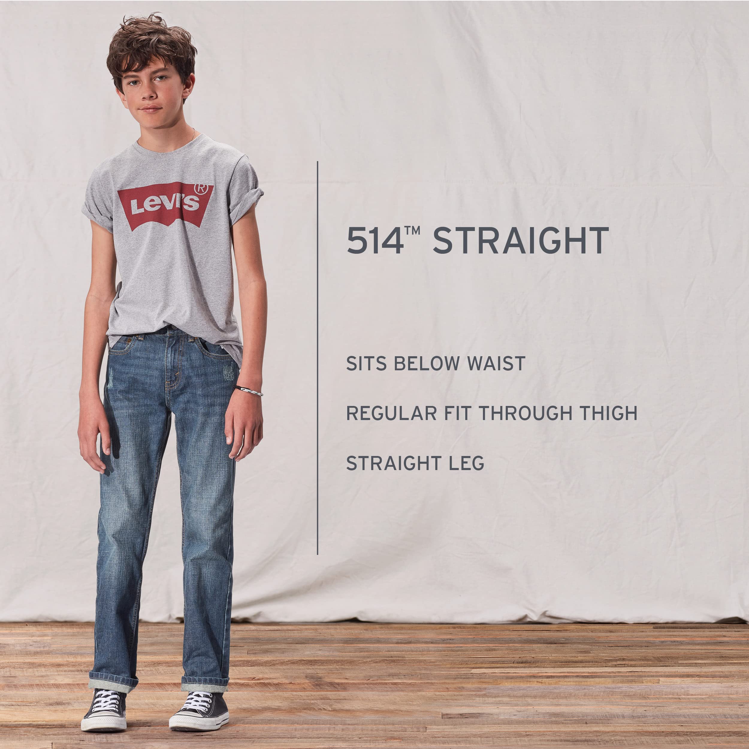 Foto 5 | Vaqueros Levi's 514 Straight Fit Headed South 14 Años Para Niños - Venta Internacional.