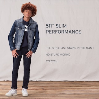 Foto 5 | Vaqueros Levi's 511 Slim Fit Performance Para Niños, Muy Usados - Venta Internacional.