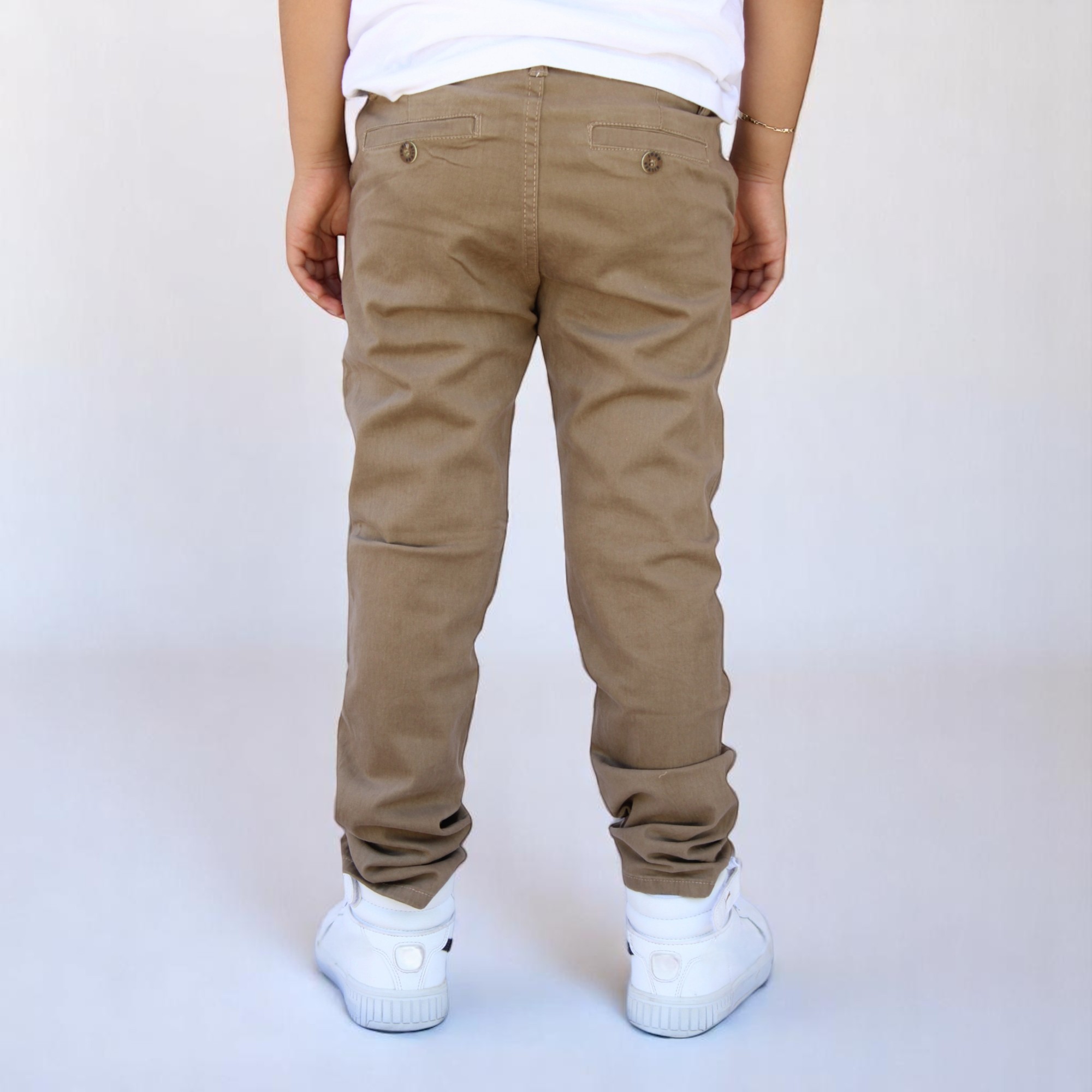 Foto 4 pulgar | Pantalón De Gabardina Strech Para Niño Y/o Adolescente Color Caqui
