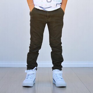 Foto 1 | Pantalón De Gabardina Strech Para Niño Y/o Adolescente Color Verde Militar