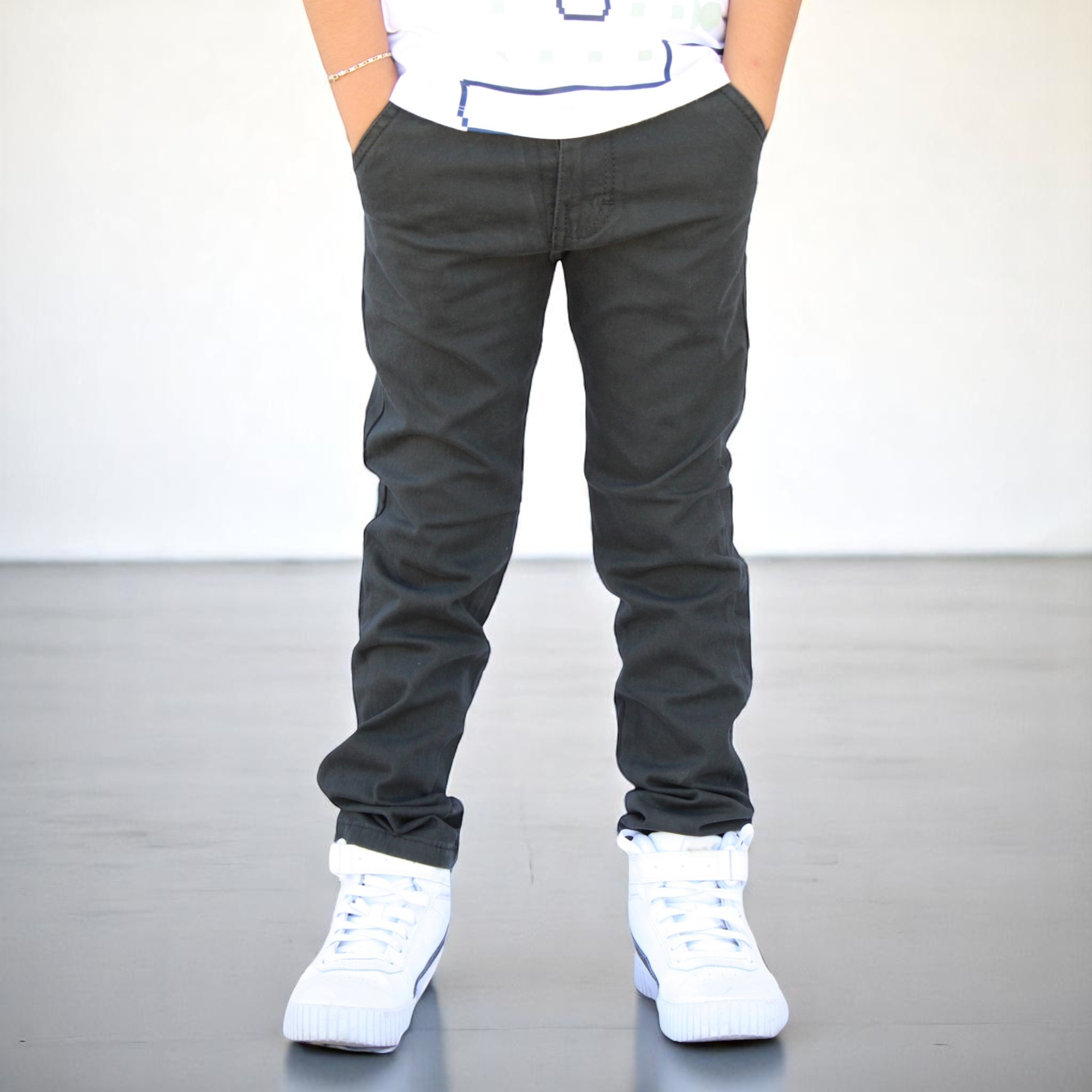 Foto 1 | Pantalón De Gabardina Strech Para Niño Y/o Adolescente Color Gris Oxford