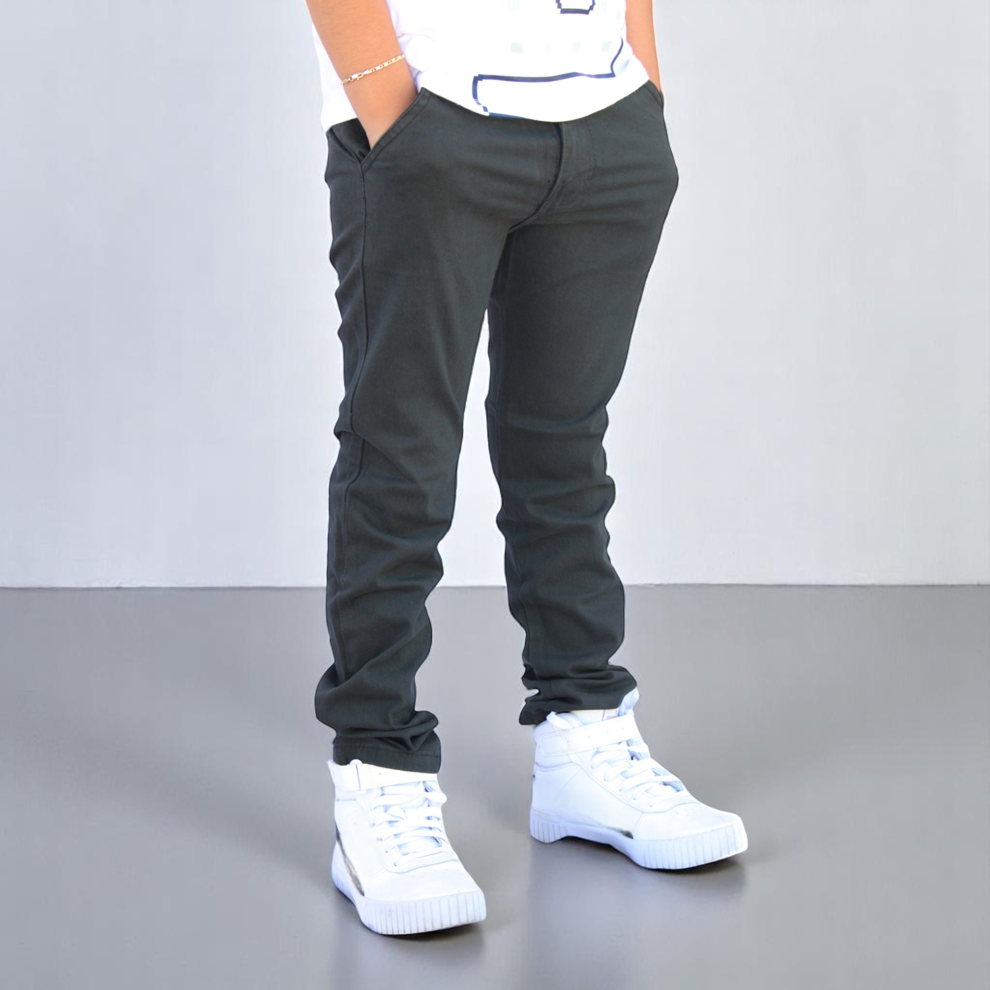 Foto 3 pulgar | Pantalón De Gabardina Strech Para Niño Y/o Adolescente Color Gris Oxford