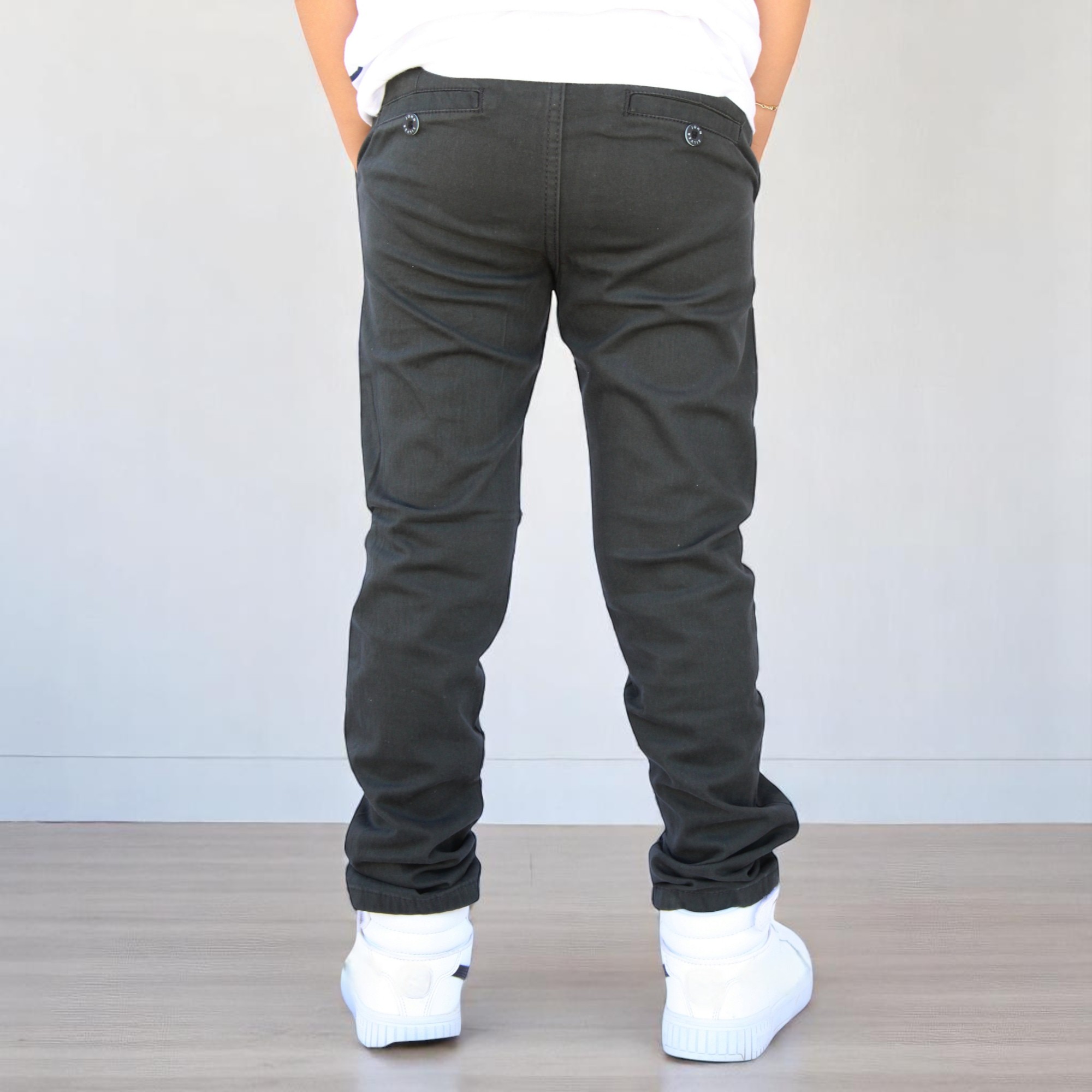 Foto 4 pulgar | Pantalón De Gabardina Strech Para Niño Y/o Adolescente Color Gris Oxford