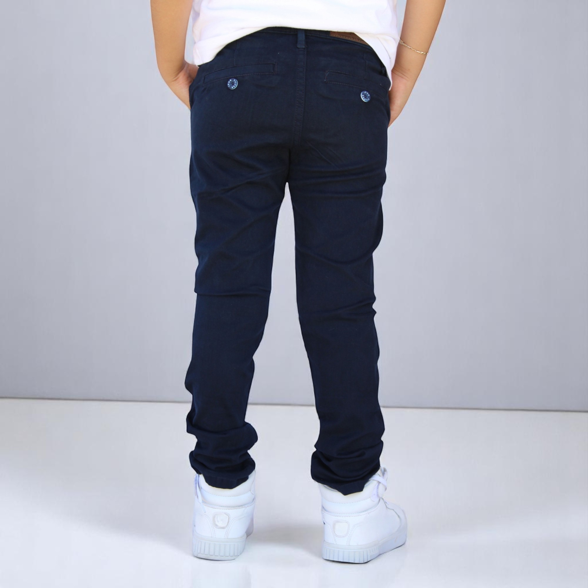 Foto 4 pulgar | Pantalón De Gabardina Strech Para Niño Y/o Adolescente Color Azul Marino