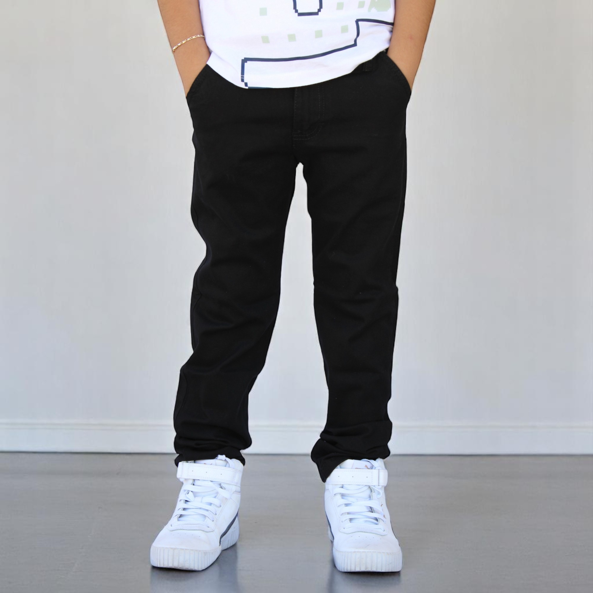 Foto 1 | Pantalón De Gabardina Strech Para Niño Y/o Adolescente Color Negro