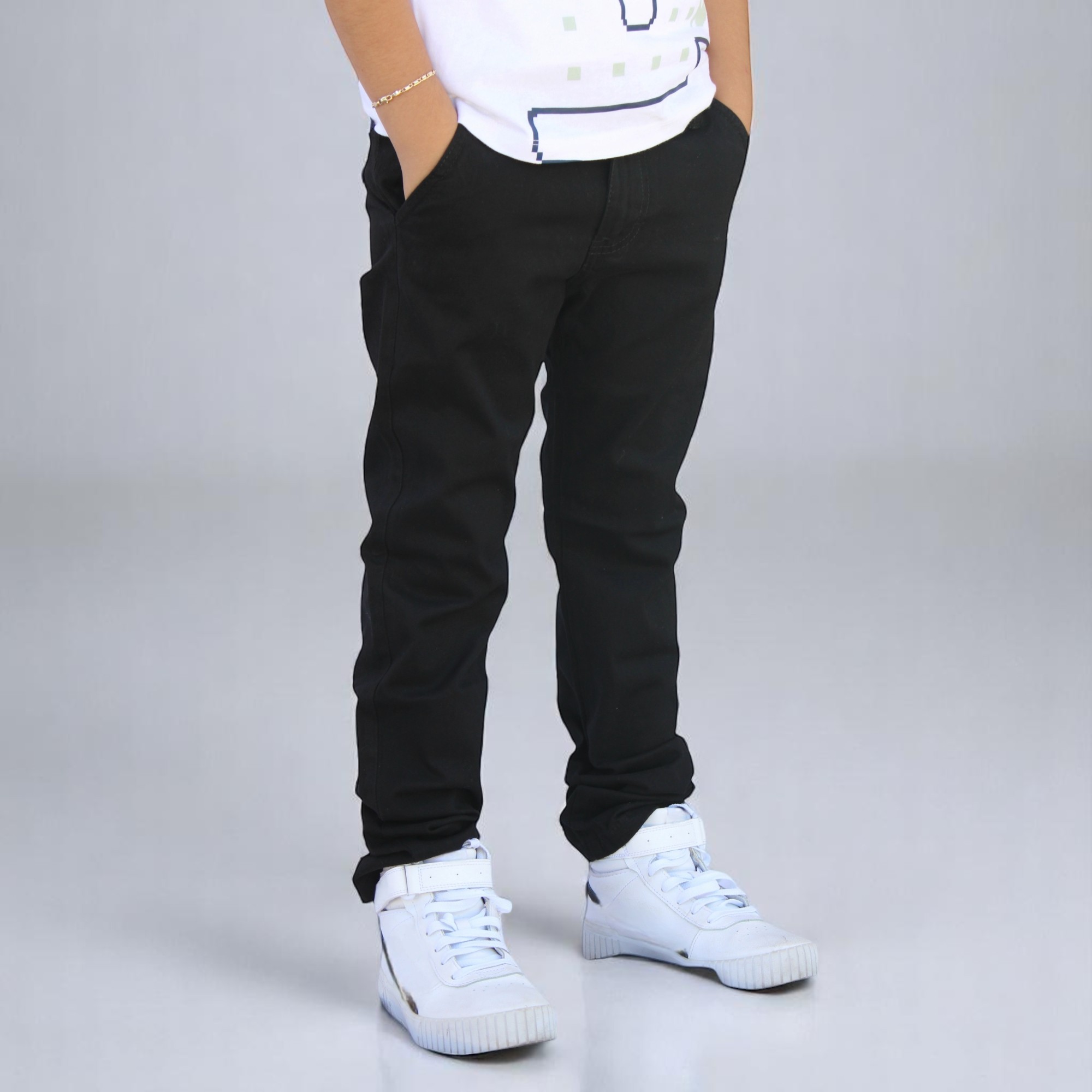Foto 2 | Pantalón De Gabardina Strech Para Niño Y/o Adolescente Color Negro