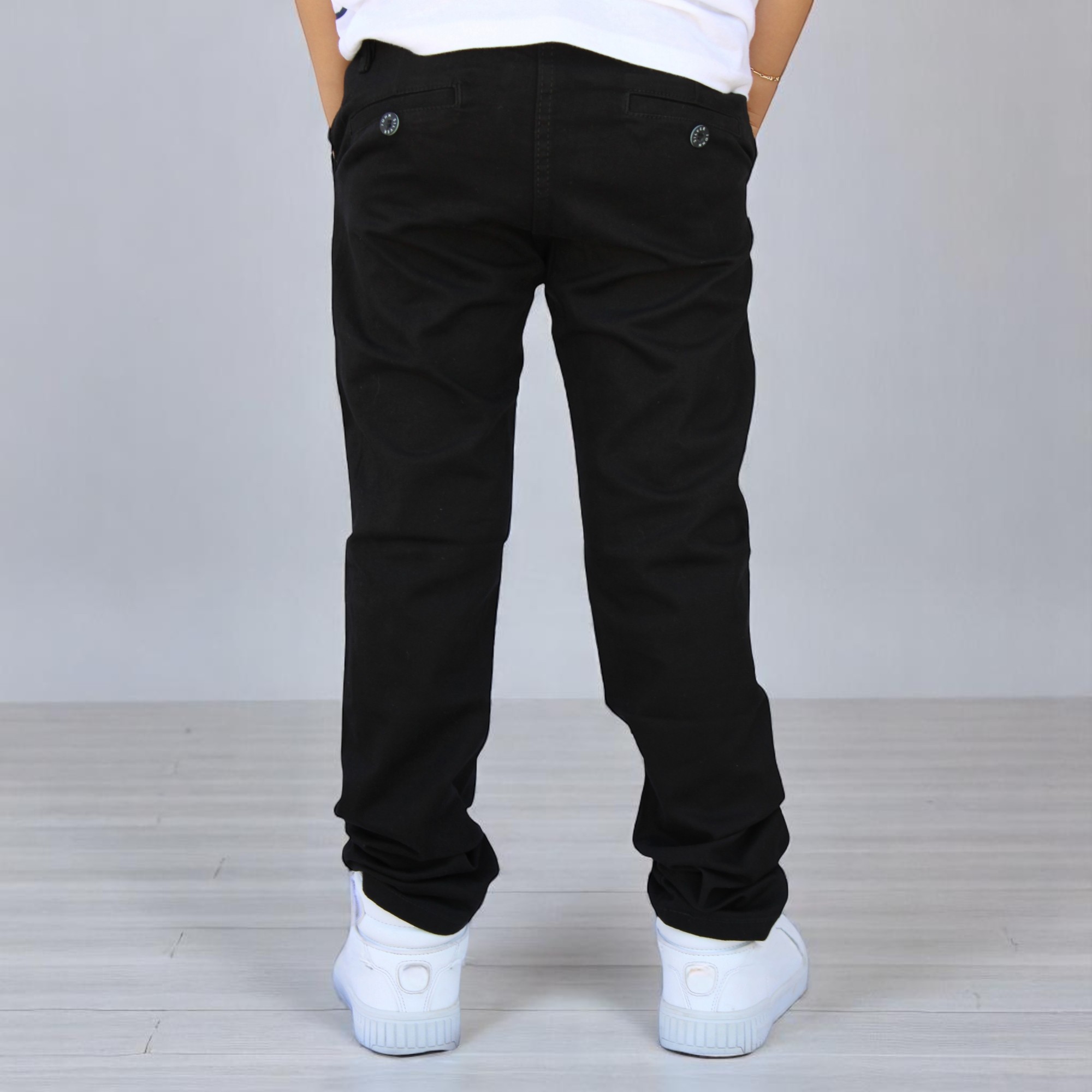 Foto 4 pulgar | Pantalón De Gabardina Strech Para Niño Y/o Adolescente Color Negro