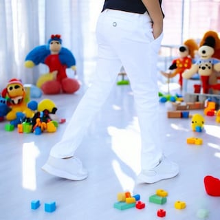 Foto 2 | Pantalón De Gabardina Strech Para Niño Y/o Adolescente Color Blanco