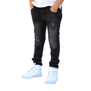 Foto 2 | Pantalón Skinny De Mezclilla Para Niño/adolescente Negro Demo John Silver
