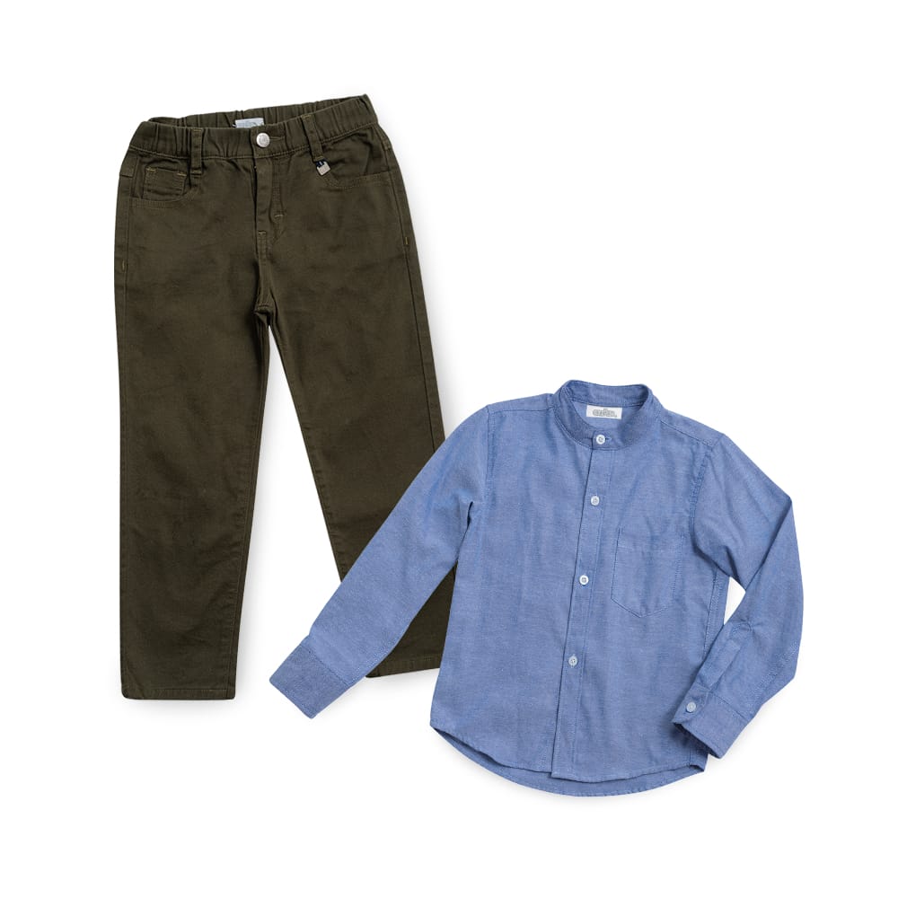 Foto 4 | Pantalón Audaz Para Niño De Algodón Verde Con Ajuste Elástico