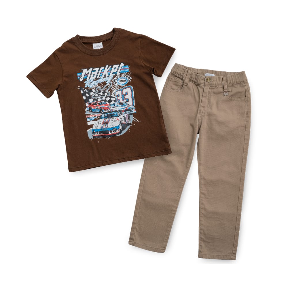 Foto 5 pulgar | Pantalón Audaz Para Niño De Algodón Miel Con Pretina Elástica