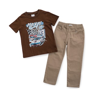 Foto 4 | Pantalón Audaz Para Niño De Algodón Miel Con Pretina Elástica