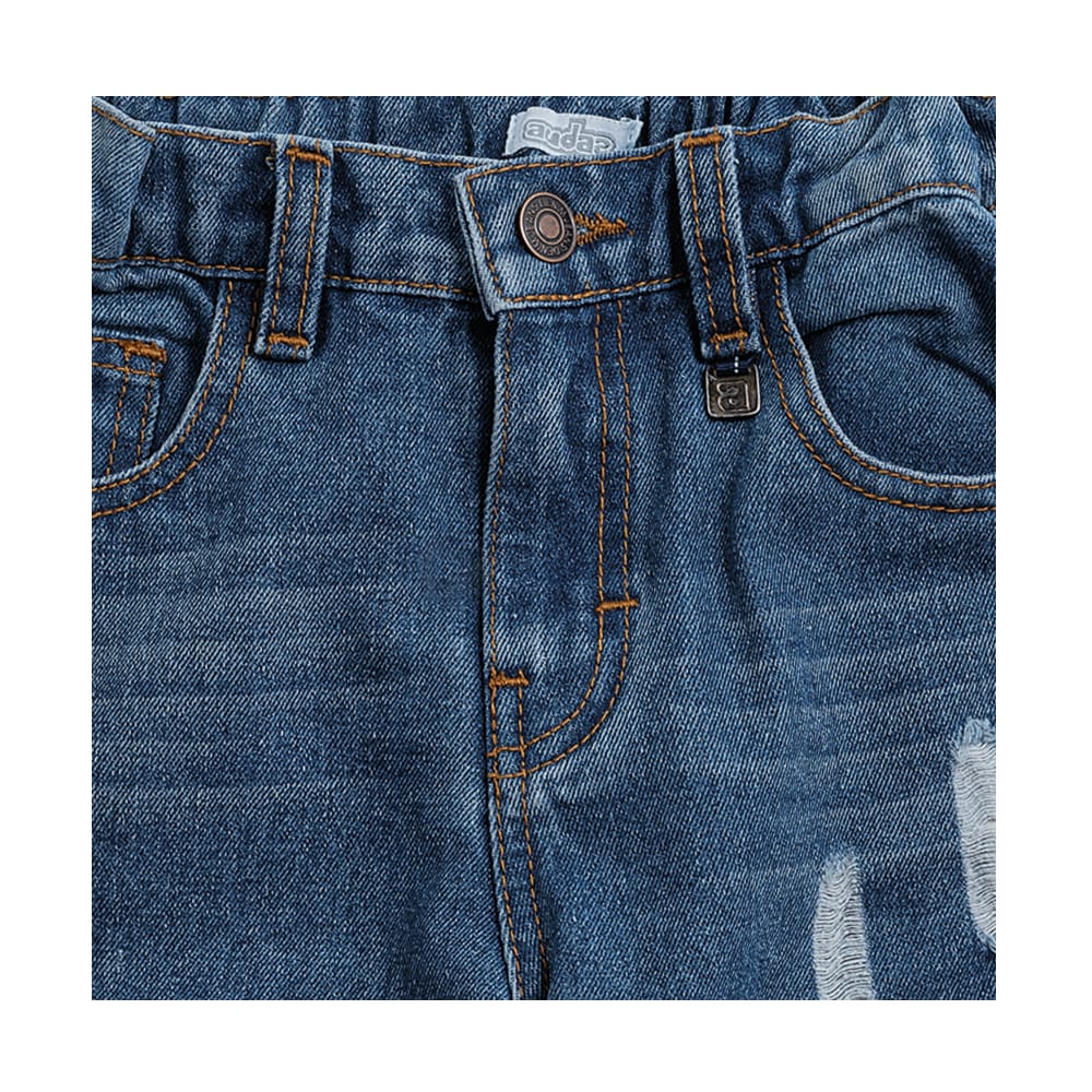 Foto 3 | Jeans Audaz Para Niño De Algodón Azul Claro Con Efecto Desgastado