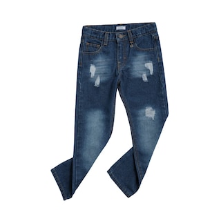 Foto 1 | Jeans Audaz Para Niño De Algodón Azul Marino Con Acabado Deslavado