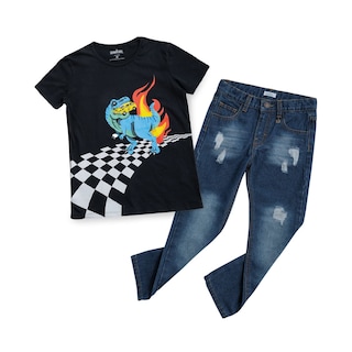 Foto 4 | Jeans Audaz Para Niño De Algodón Azul Marino Con Acabado Deslavado