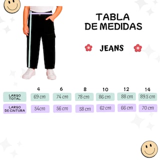 Foto 5 | Jeans Cargo Niña Ocean Point Corte Recto Cintura Alta