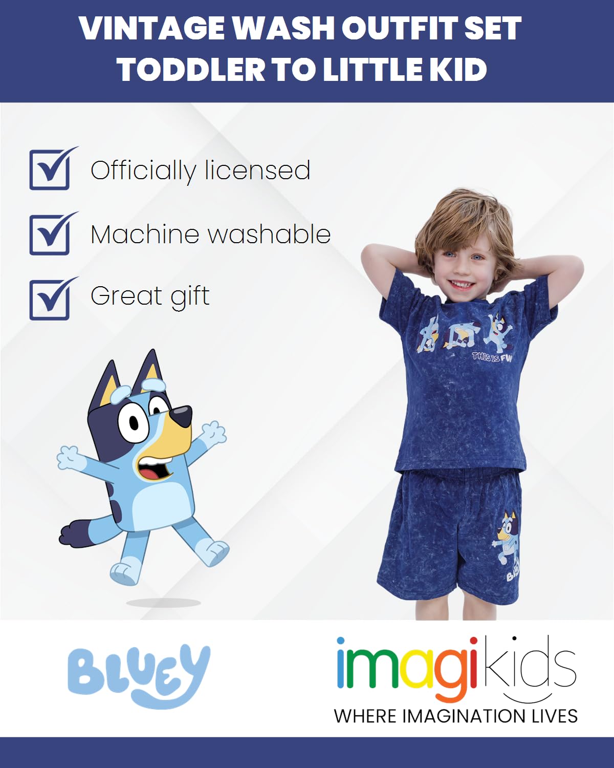 Foto 3 pulgar | Conjunto de Short Bluey para Niño - Venta Internacional