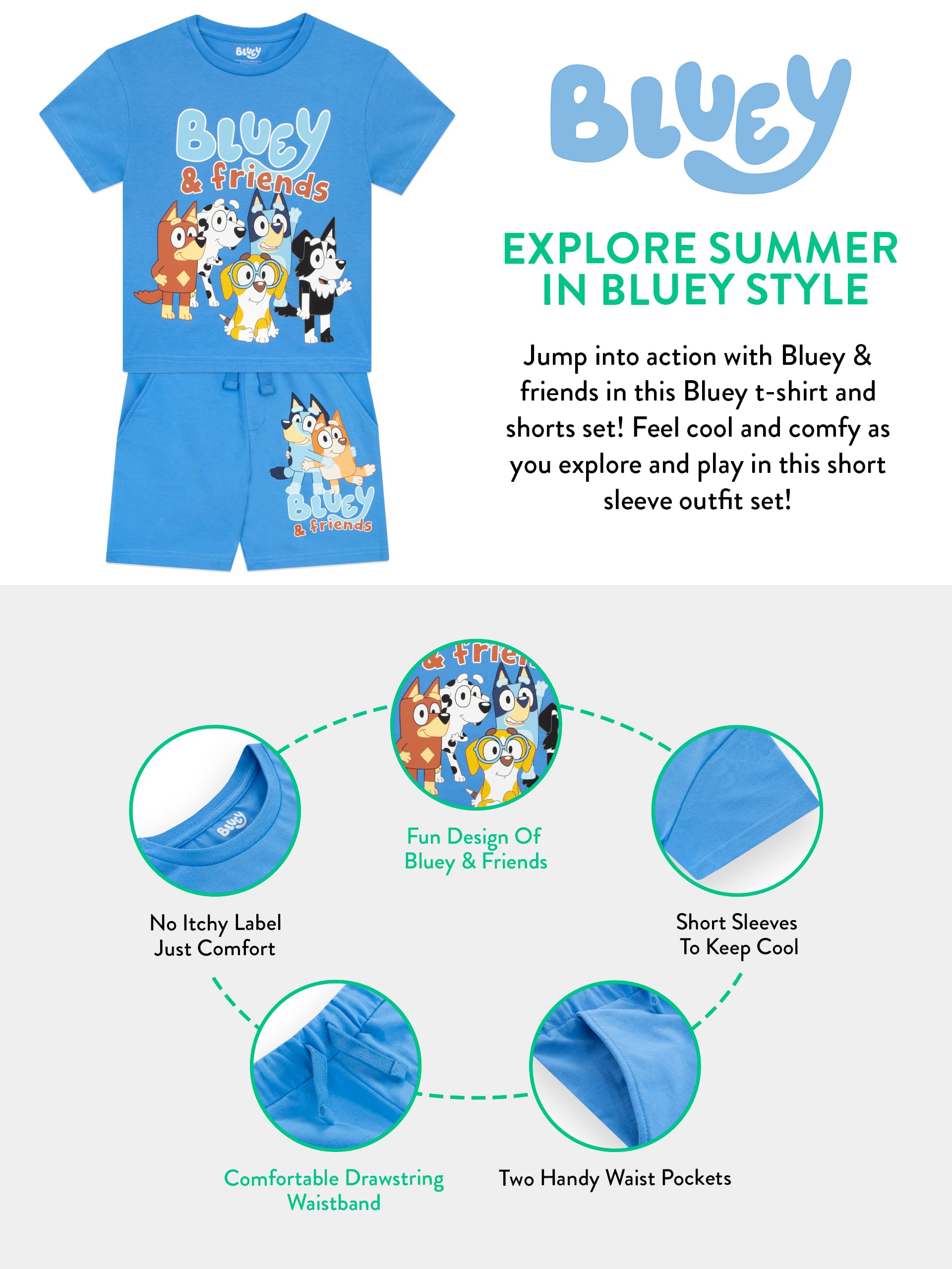 Foto 6 | Conjunto Bluey Bingo Boys para Niño - Venta Internacional