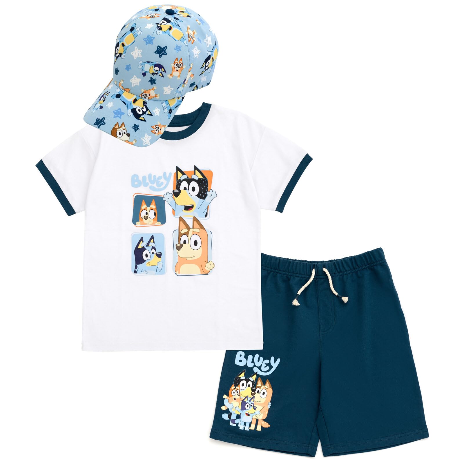 Conjunto de Short Bluey Family para Niño 3 Piezas - Venta Internacional